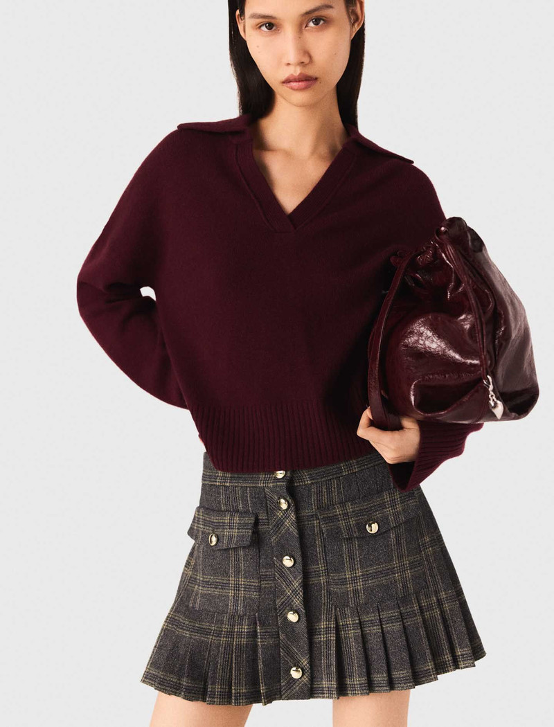 Short pleated checked skirt 5