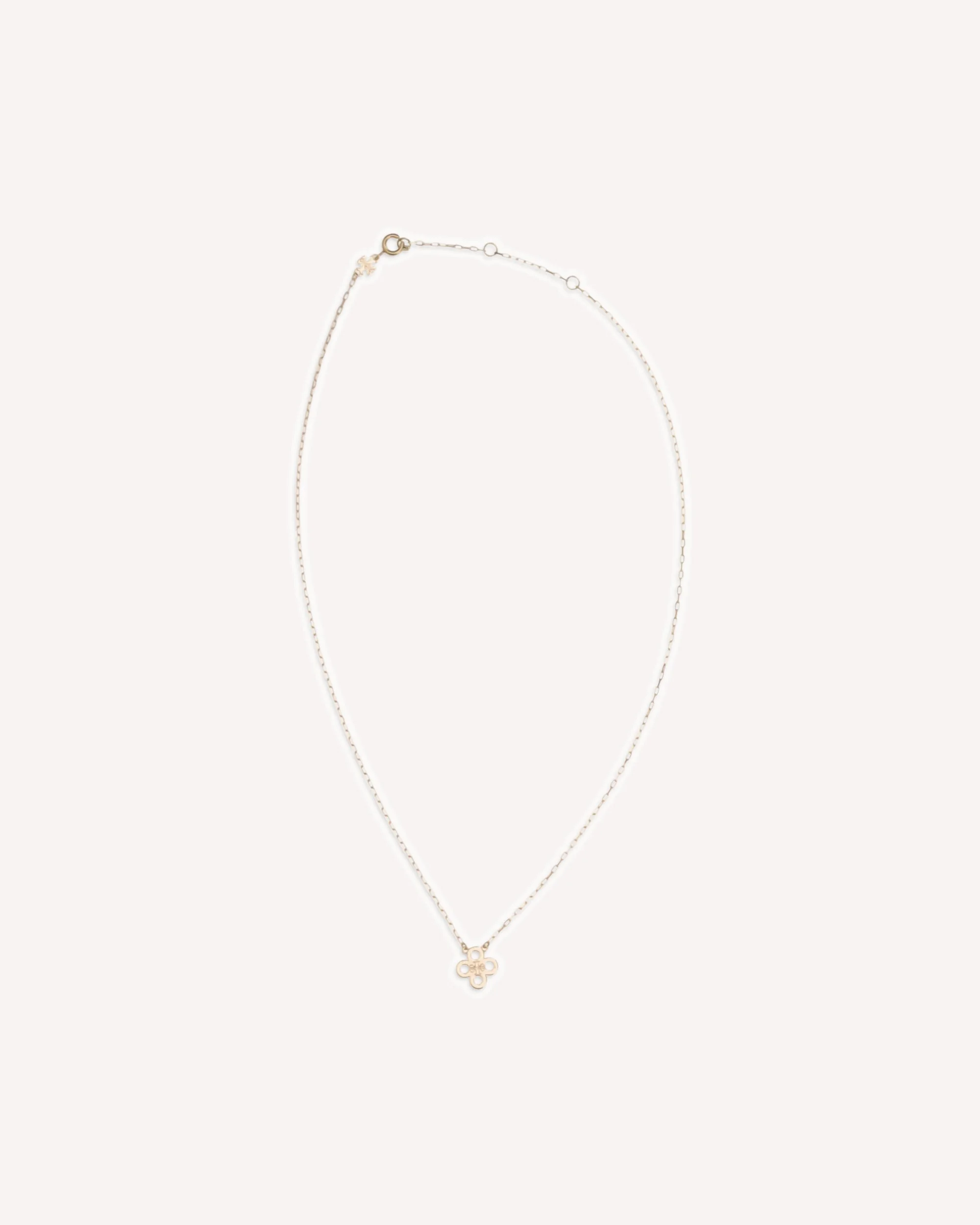 Forget Me Not Clover Pendant Necklace - 1