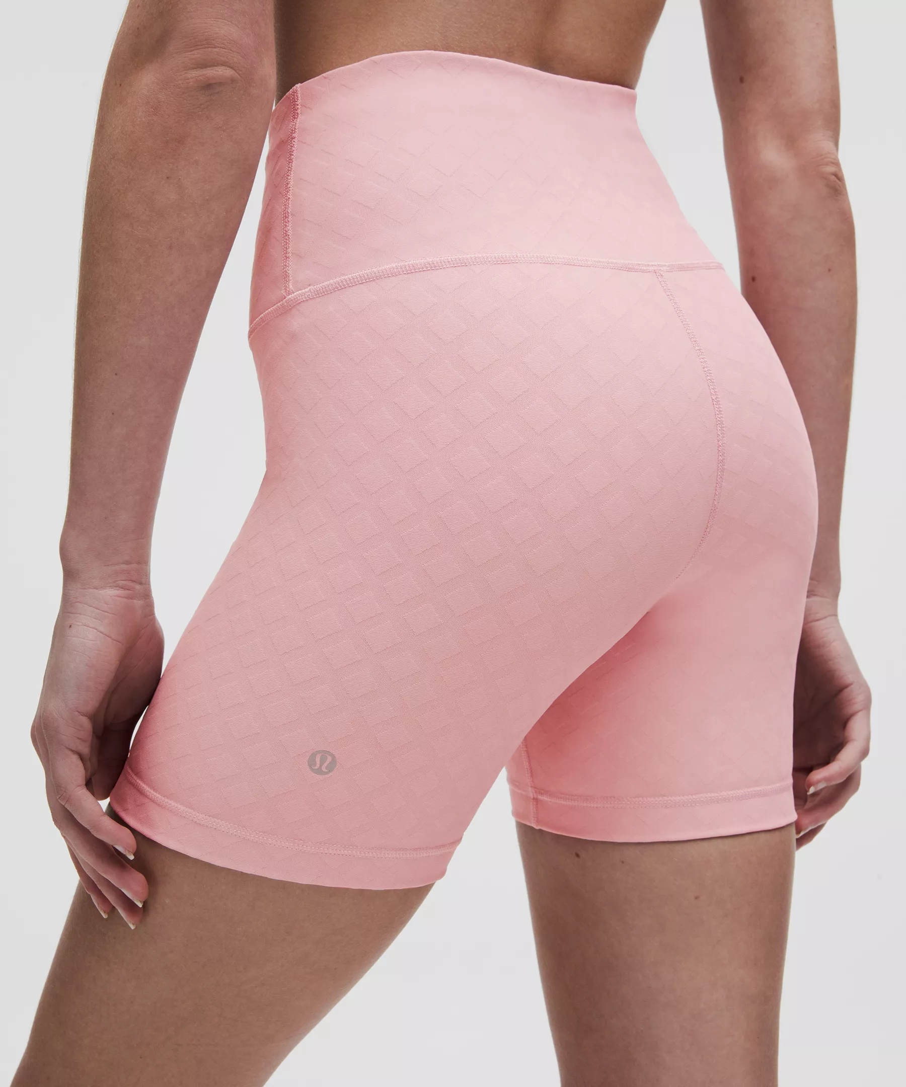 3D Jacquard Diamond Train High-Rise Short 6" - 5