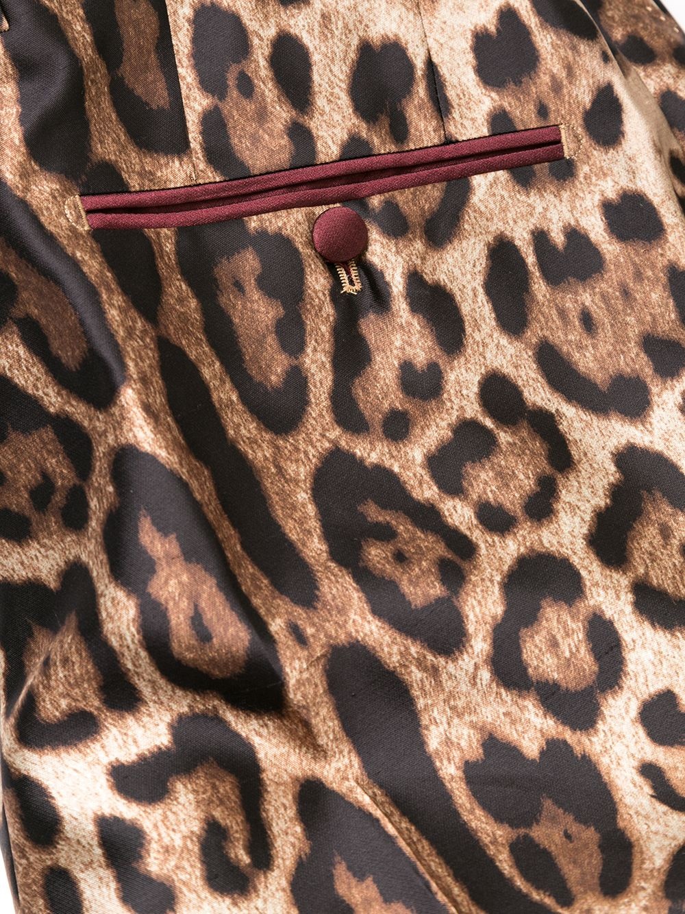 leopard print slim-fit trousers - 6