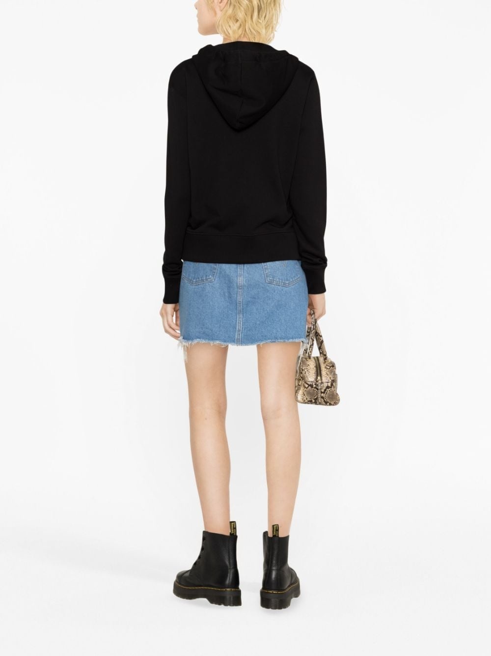 logo-embroidered cotton hoodie - 3
