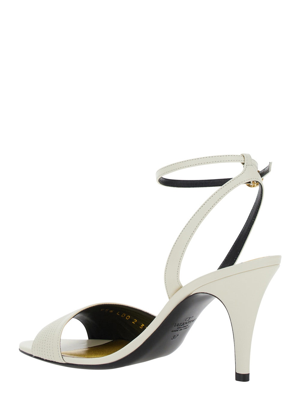 Valentino Garavani Women 'Ladycrush' White Pumps With Vlogo On The Front And Ankle Closure In Leathe - 3