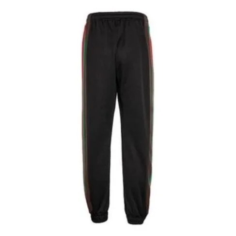 Gucci Plain Knit Side Colored Striped Jogging Casual Trousers For Men Black 615179-XJCFQ-1060 - 1