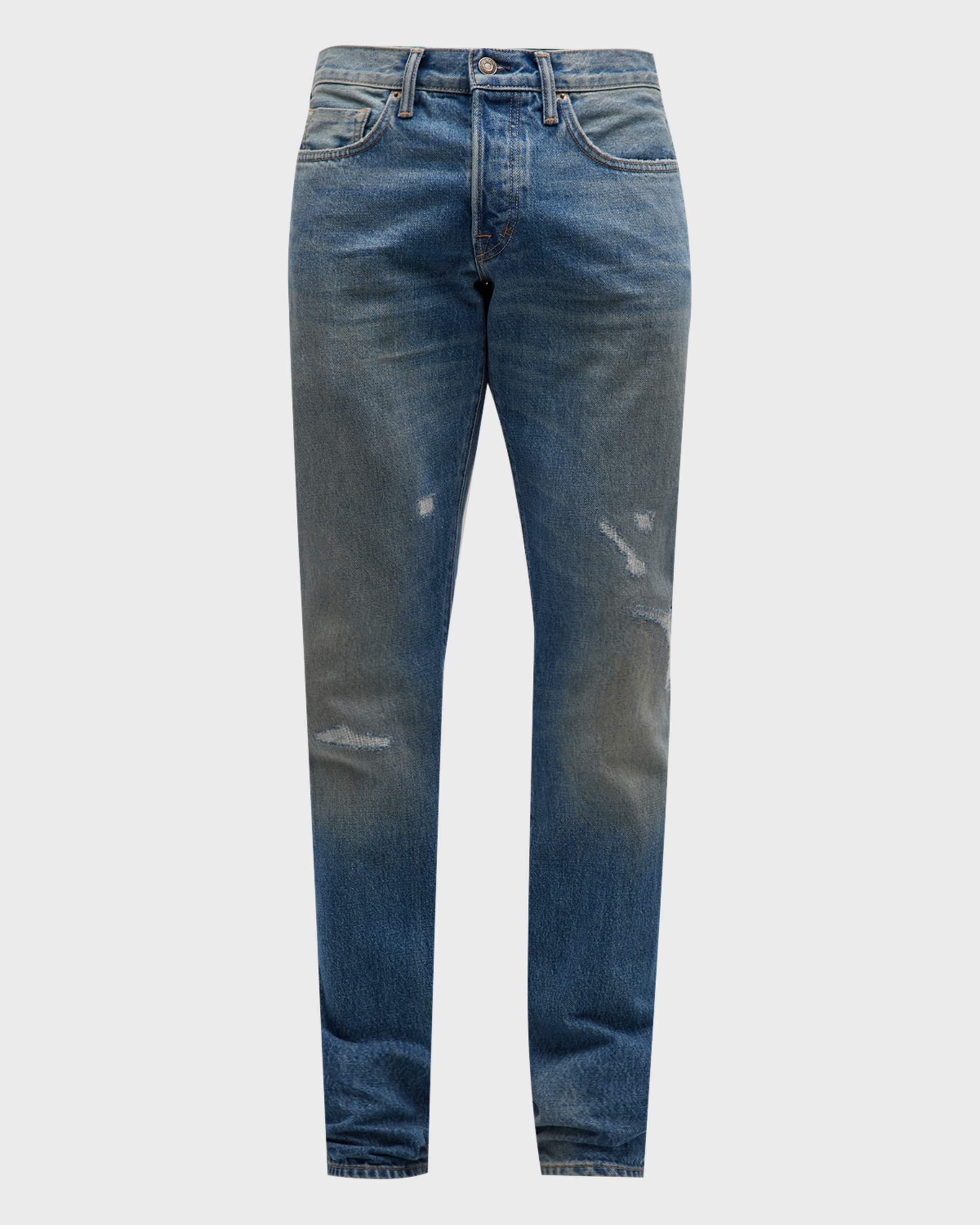 Men's Slim Fit Distressed Jeans - 1