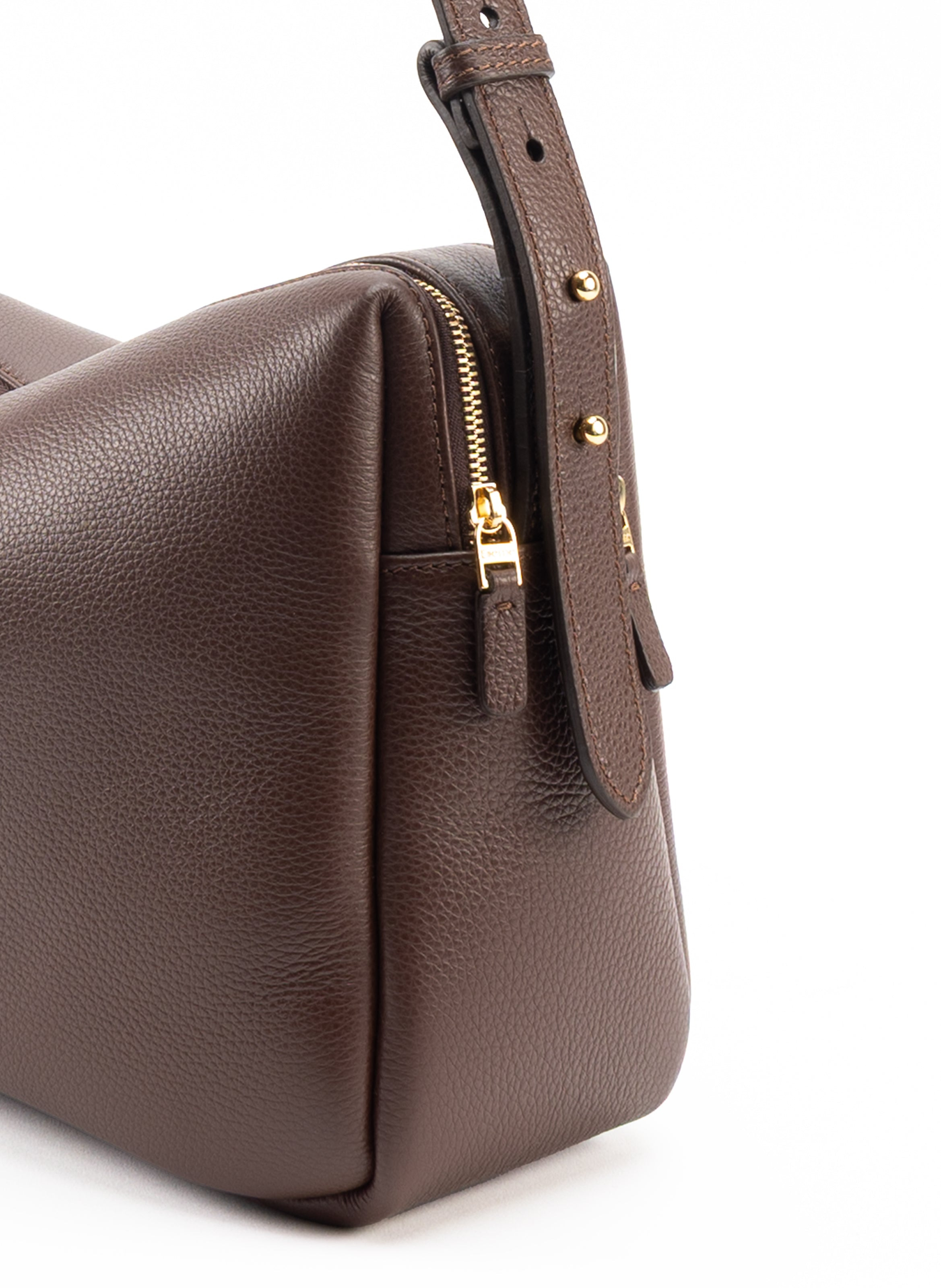 Trousse Large Pebbled Leather Dark Brown - 3