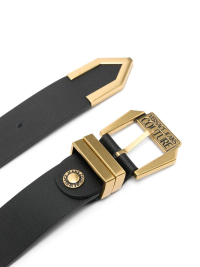 VERSACE JEANS COUTURE logo-engraved buckle leather belt outlook