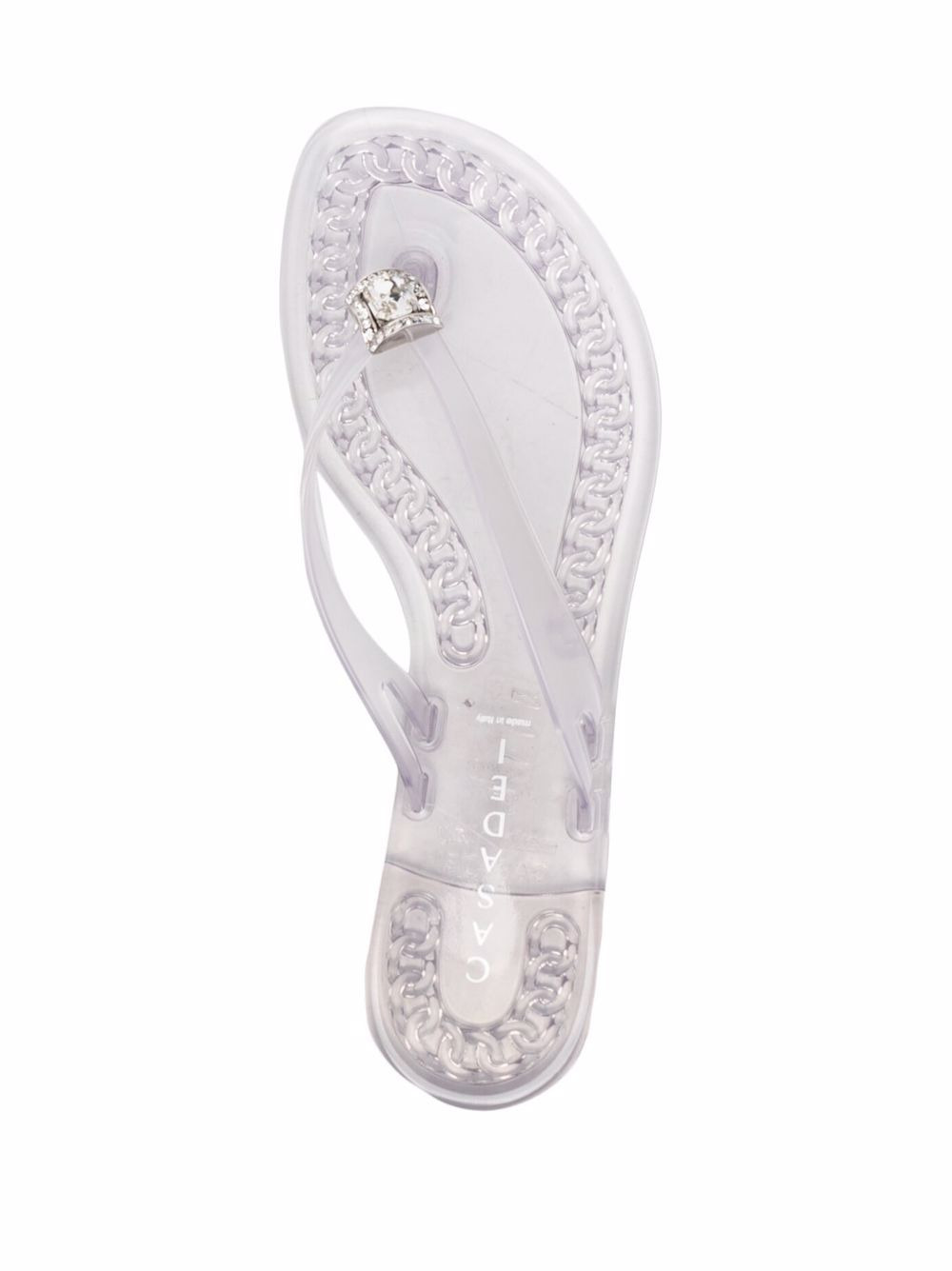 crystal-embellished jelly sandals - 4