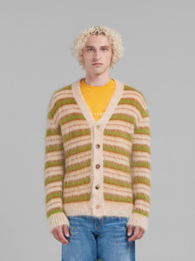 Marni CAMEL STRIPED MOHAIR CARDIGAN outlook