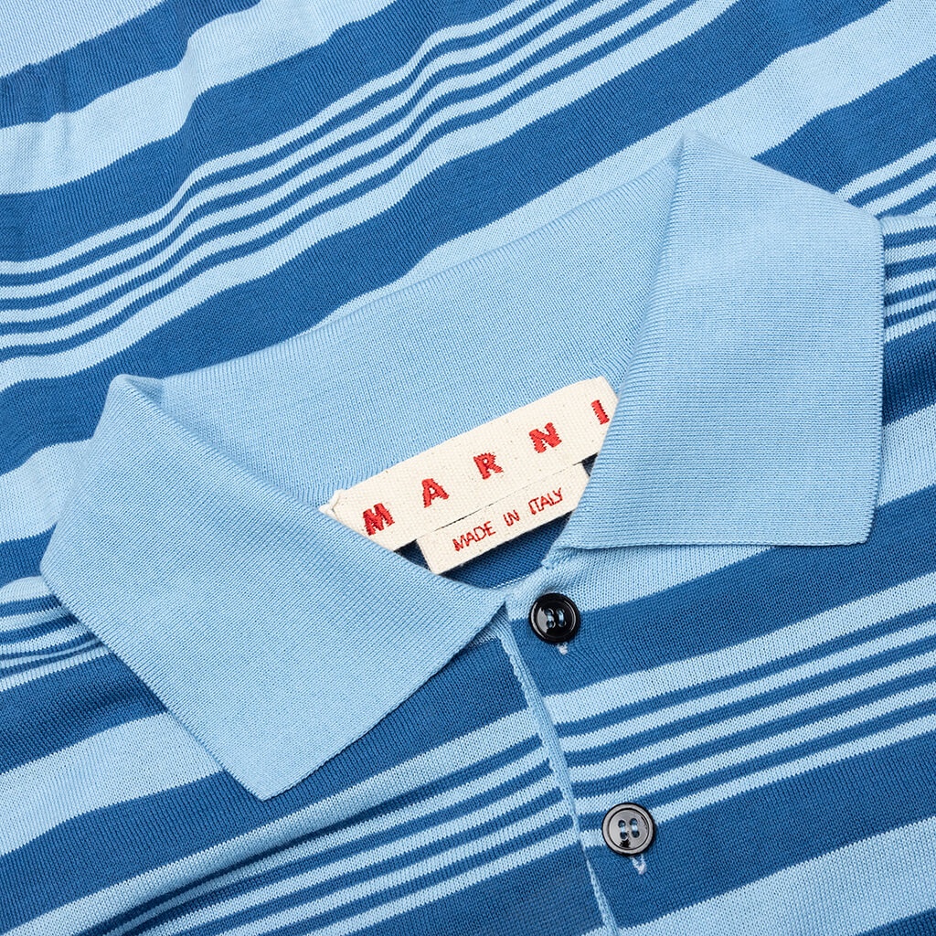 MIXED STRIPED POLO SHIRT - AZURE - 3