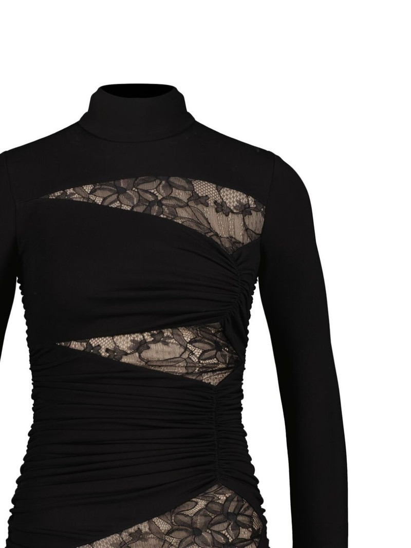 GIAMBATTISTA VALLI lace-panel jersey dress outlook