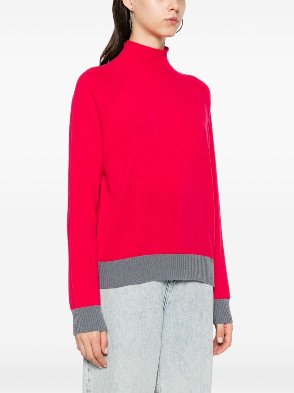 contrast-trim sweater - 3