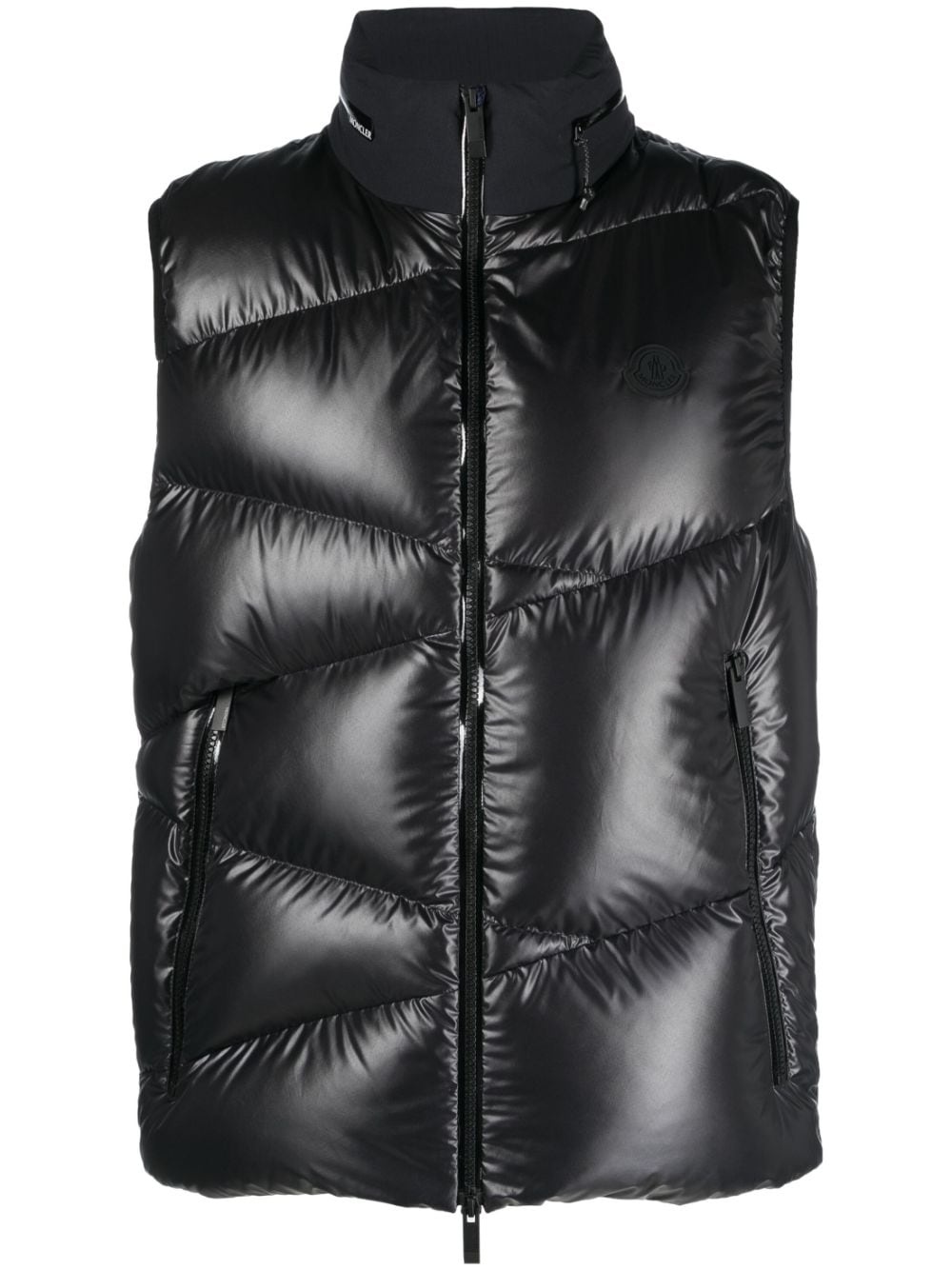 zip-up padded gilet - 1