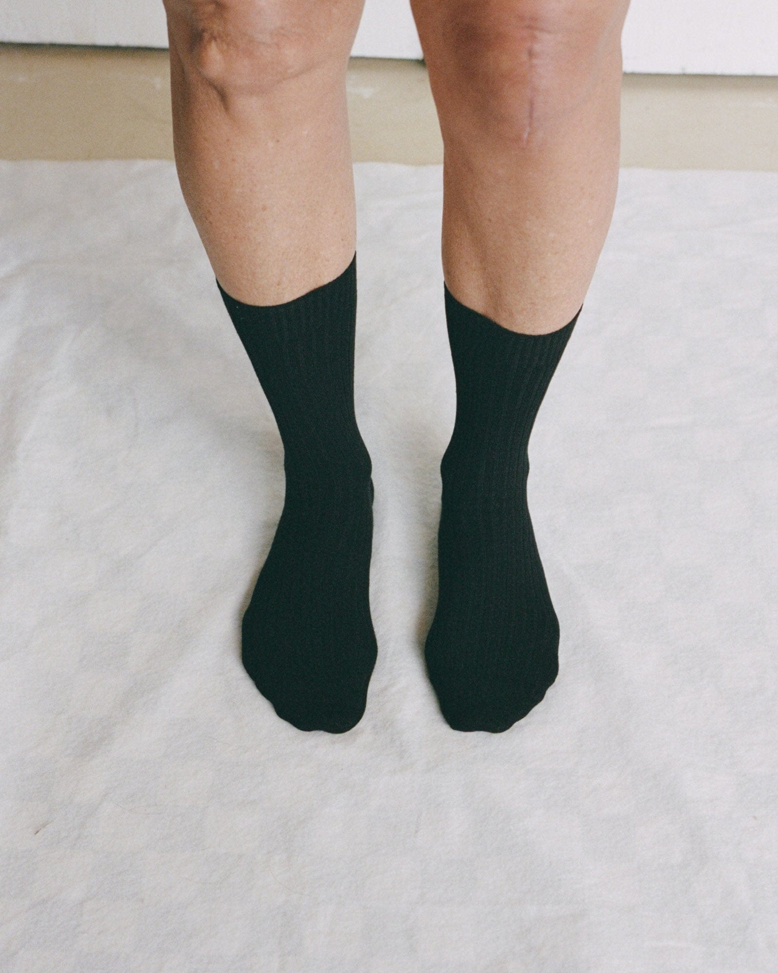 Rib Overankle Socks - Organic Cotton Rib - 1