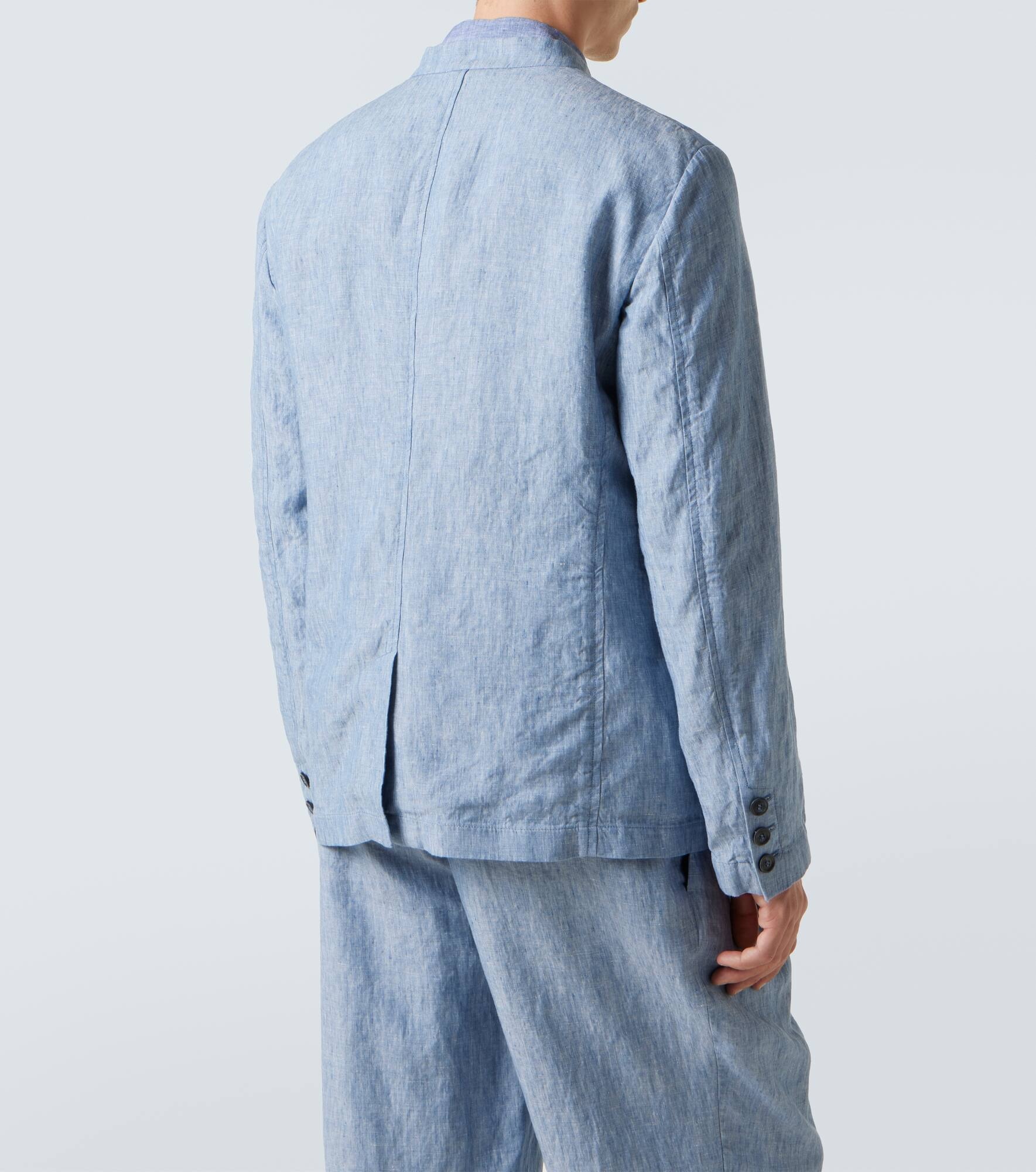 Single-breasted linen jacket - 4