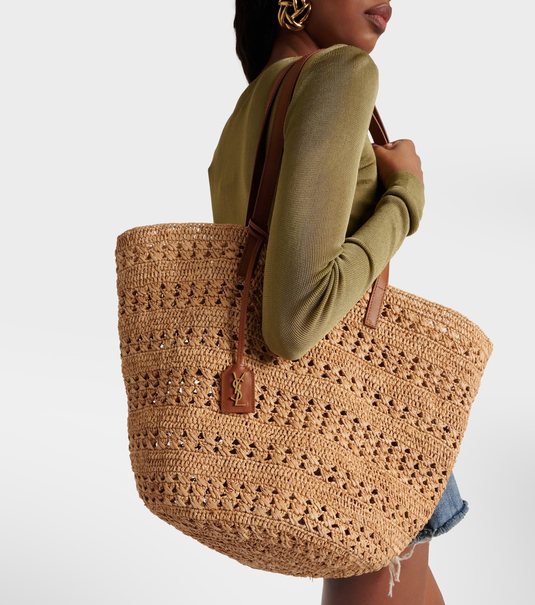 Panier Medium raffia basket bag - 2