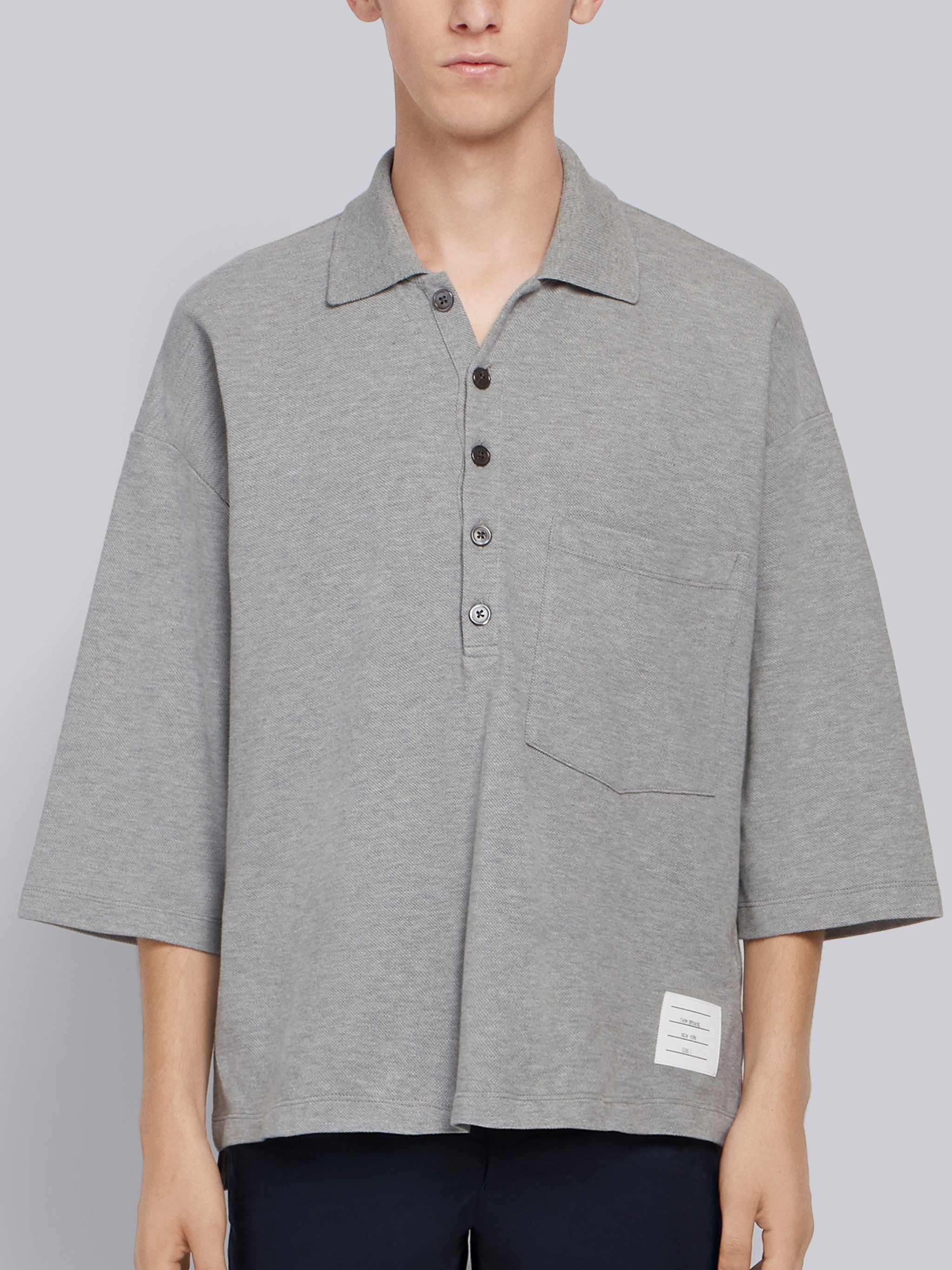 Oversized Piqué Pocket Polo - 1