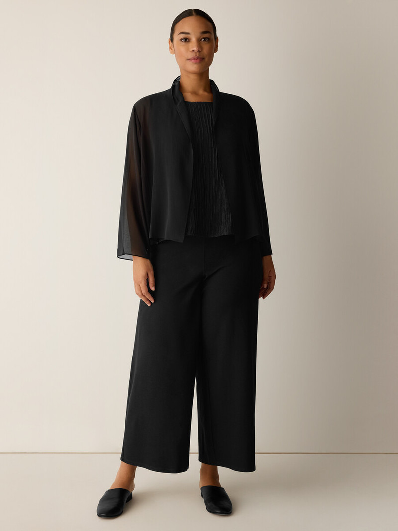 Sheer Silk Georgette High Collar Jacket 6