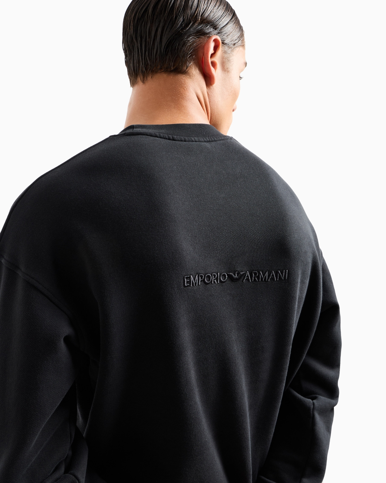Loose-fit jersey sweatshirt with super-embossed logo embroidery - 5