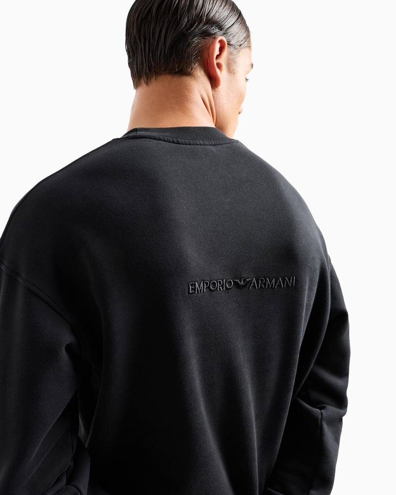 Loose-fit jersey sweatshirt with super-embossed logo embroidery 5