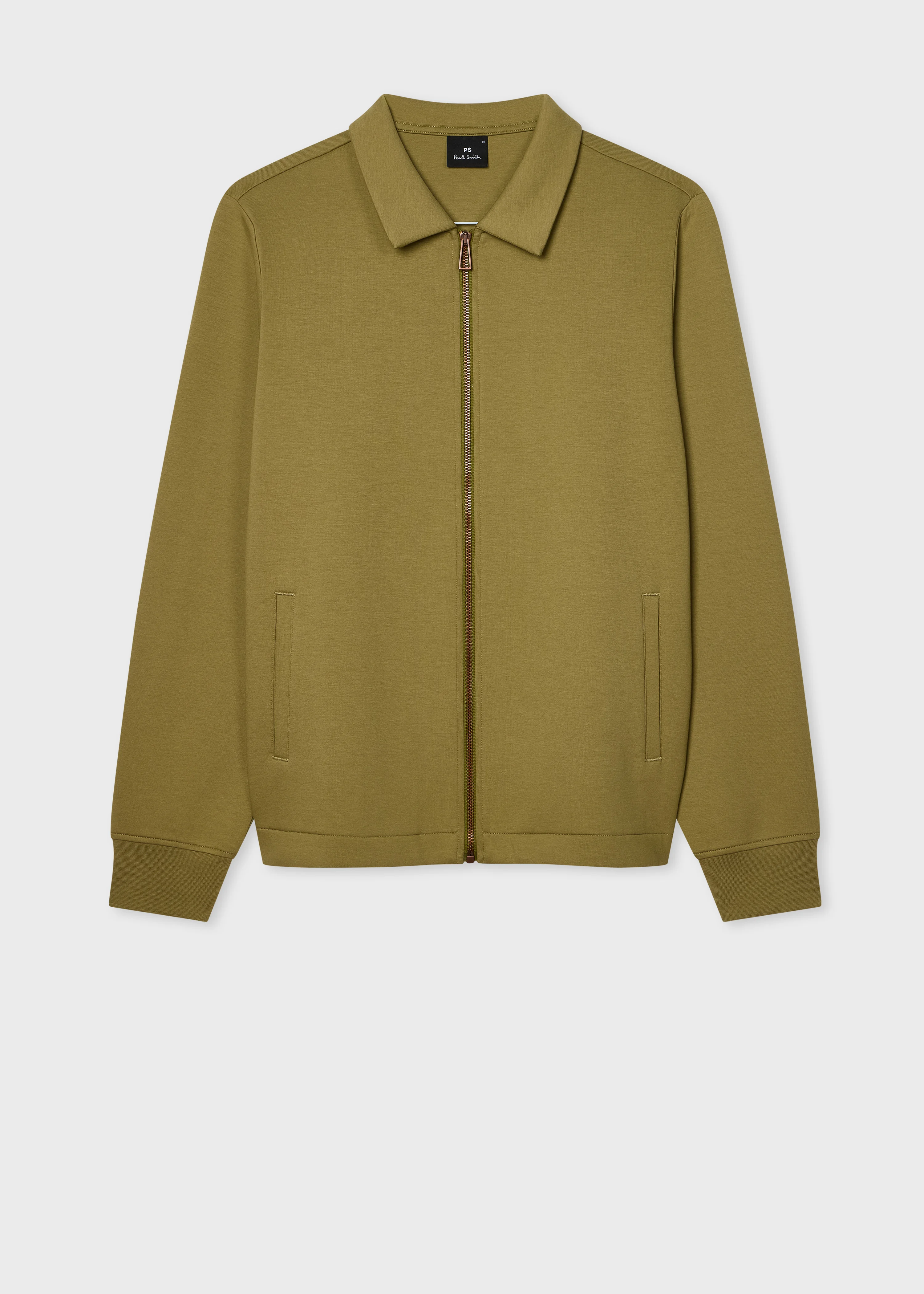 Pale Khaki Double-Face Full Zip Sweatshirt - 1
