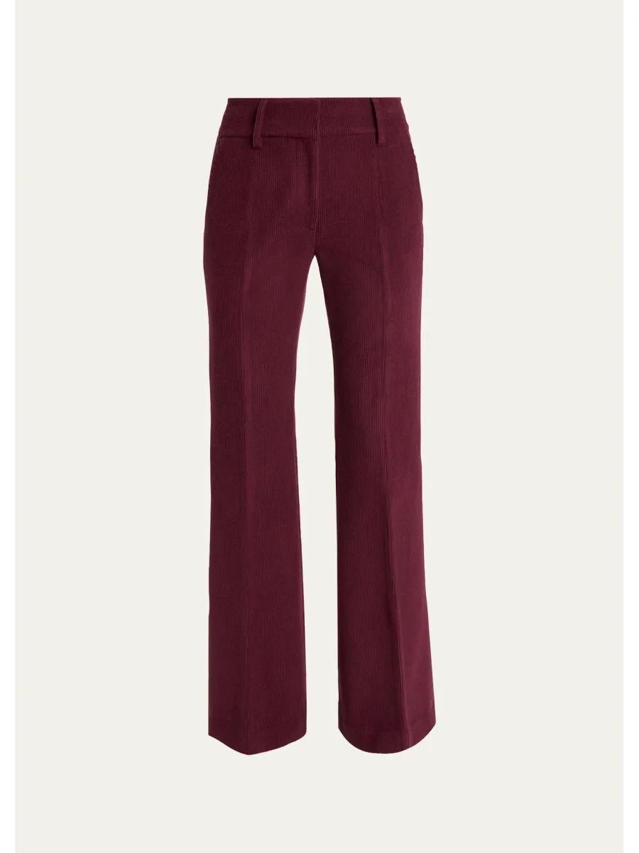 Rhein Cashmere-Silk Corduroy Flare Pants - 1