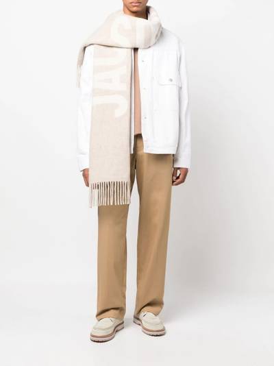 JACQUEMUS intarsia-knit logo scarf outlook