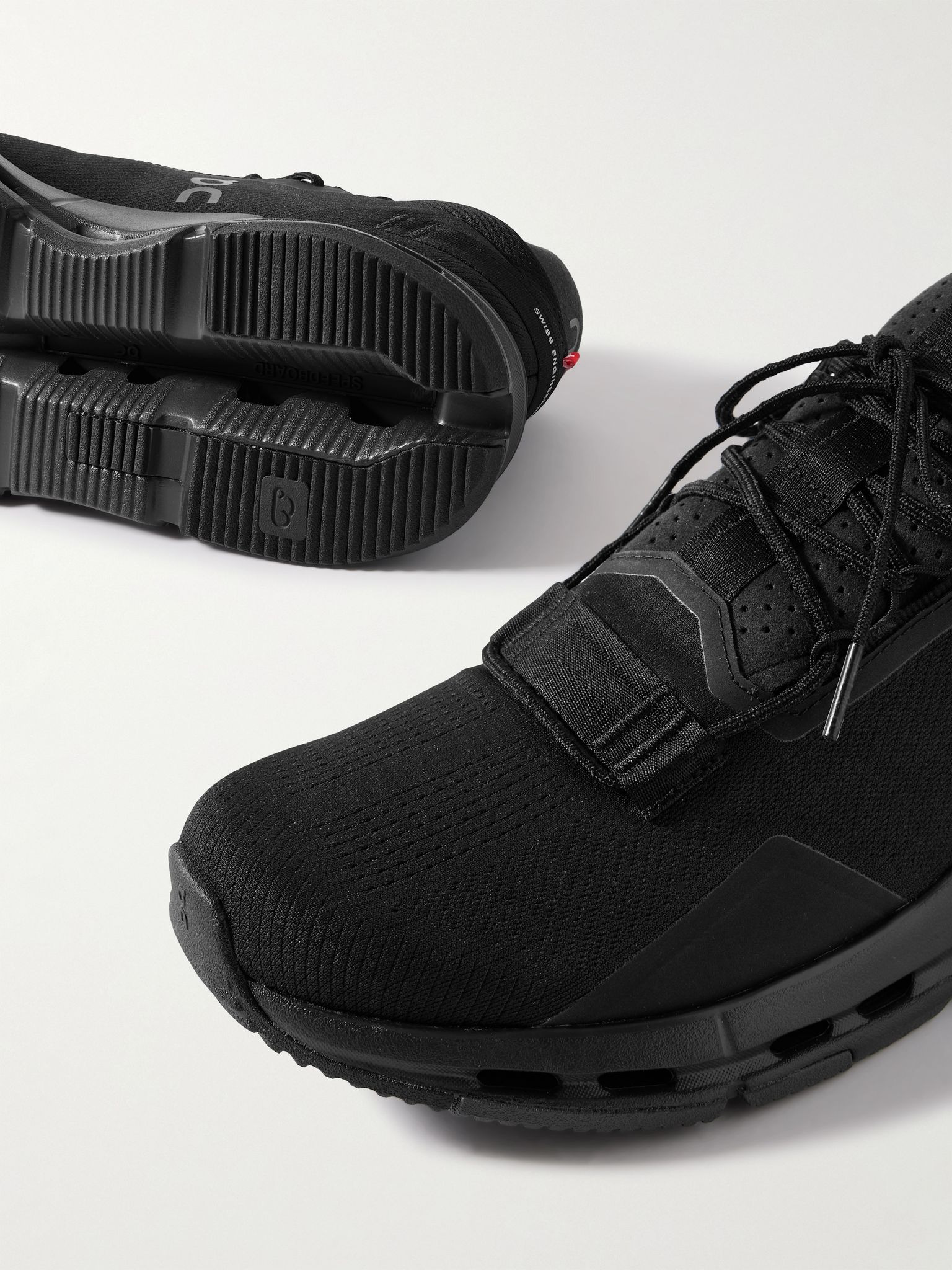 Cloudnova 2 Stretch-Knit and Mesh Running Sneakers Black - 4