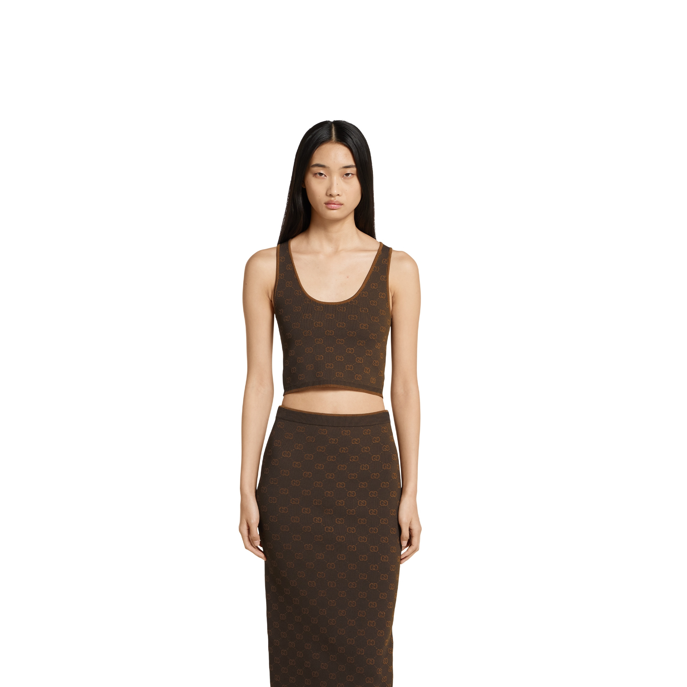 Stretch GG viscose jacquard tank top - 3