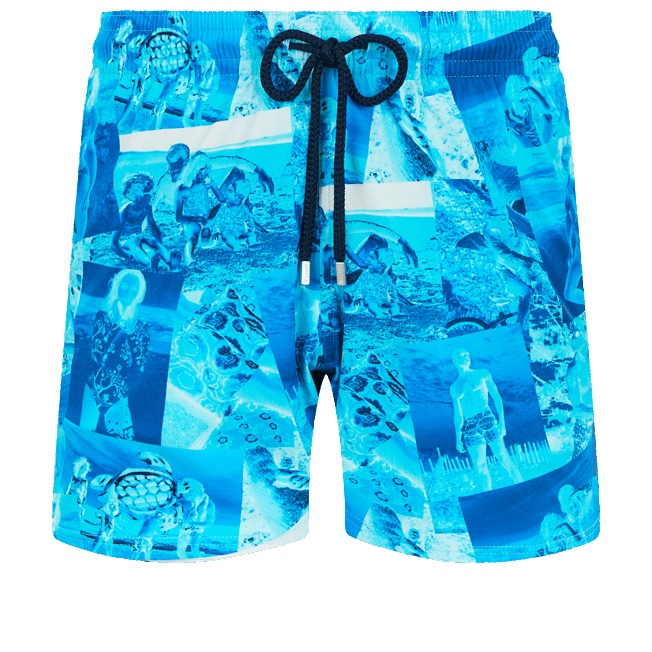 Men Stretch Swim Trunks Patchwork Shooting - 1