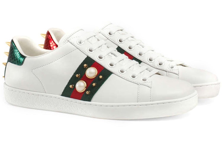 (WMNS) Gucci Ace Studded 'White' 431887-A38G0-9064 - 2