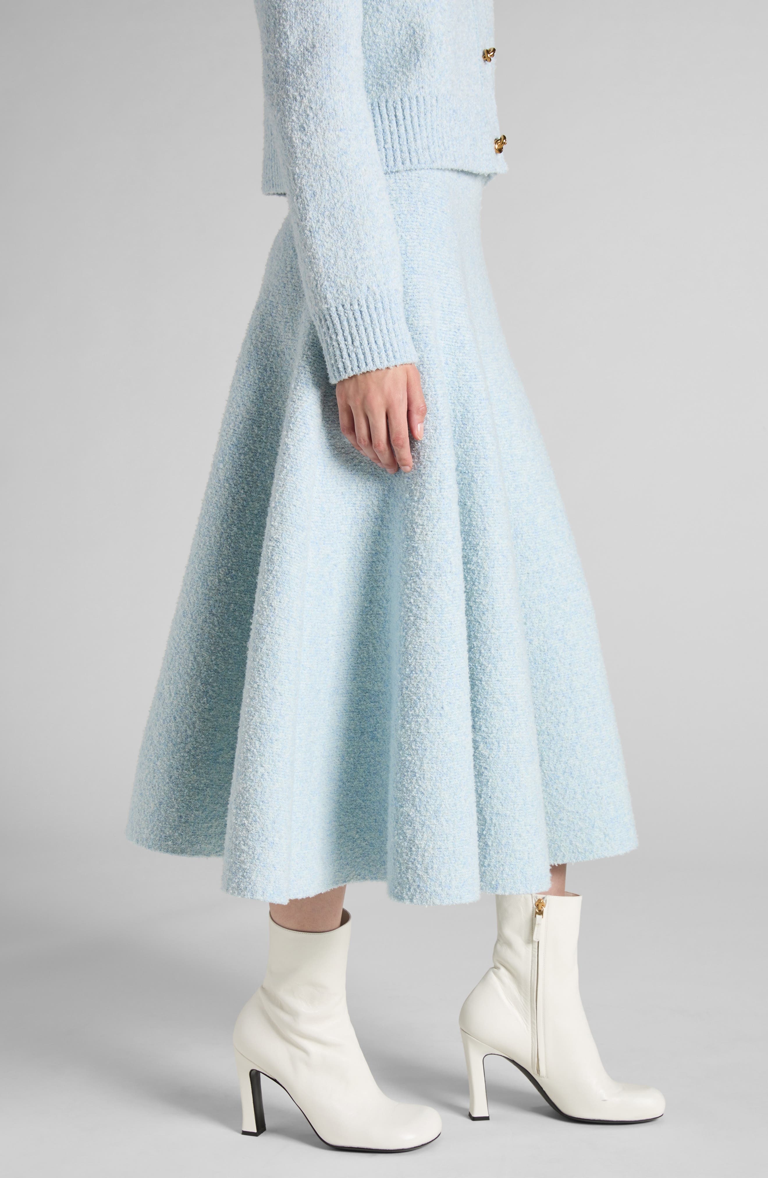 Bottega Veneta Bouclé Knit A-Line Skirt in 4033 Bubble at Nordstrom - 3