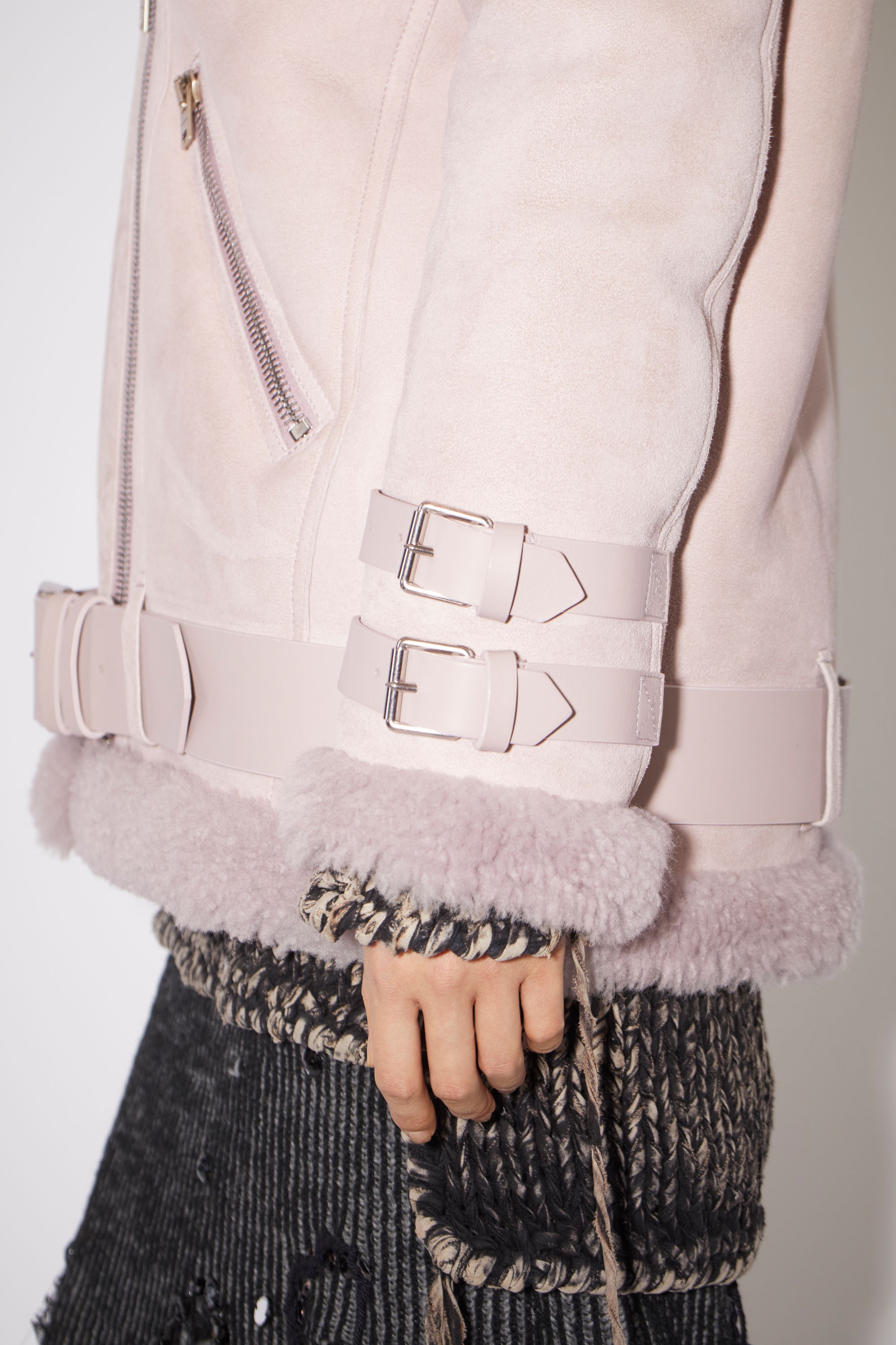 Suede shearling jacket - Dusty lilac - 5