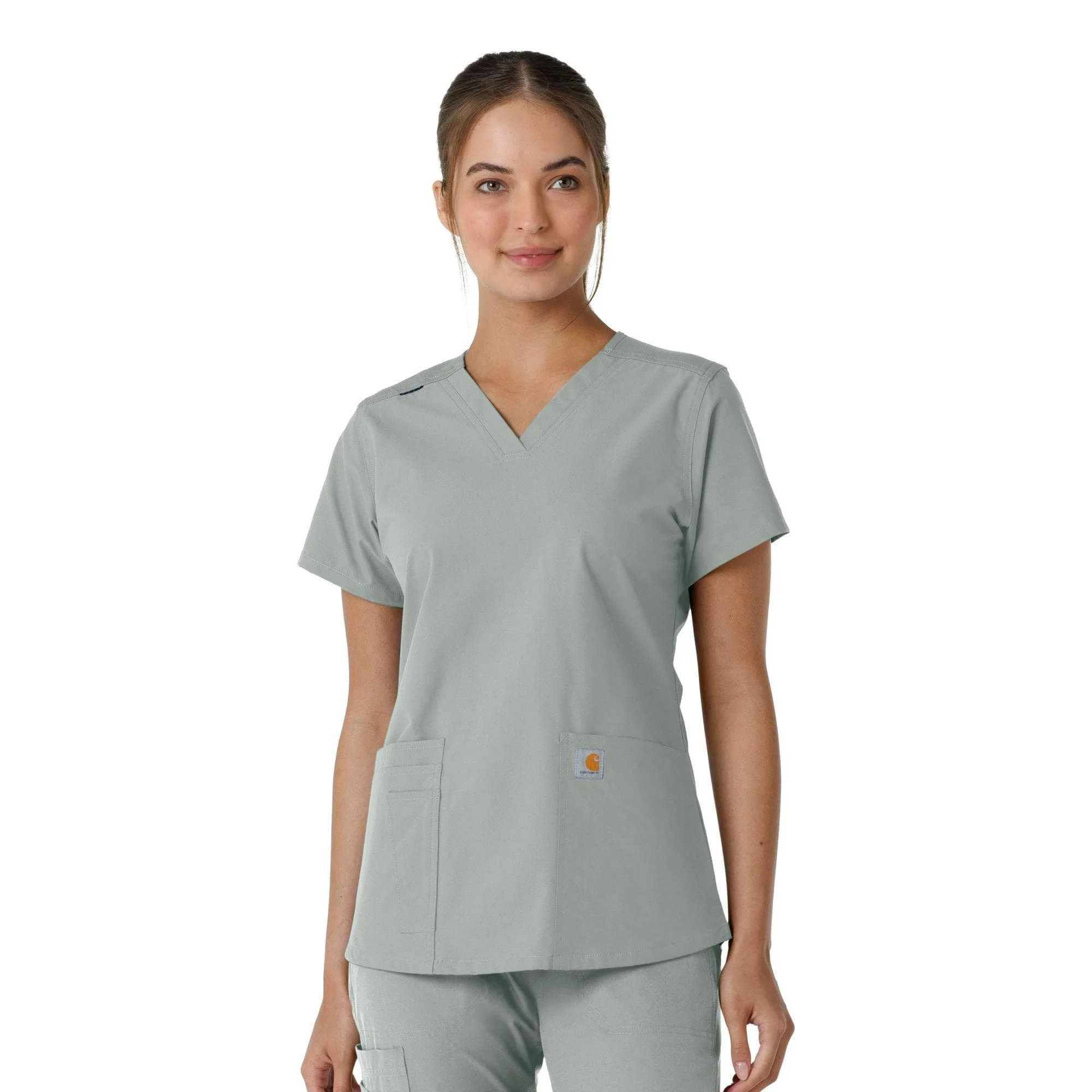 Women's Force Essentials V-Neck Knit Panel Scrub Top - 1
