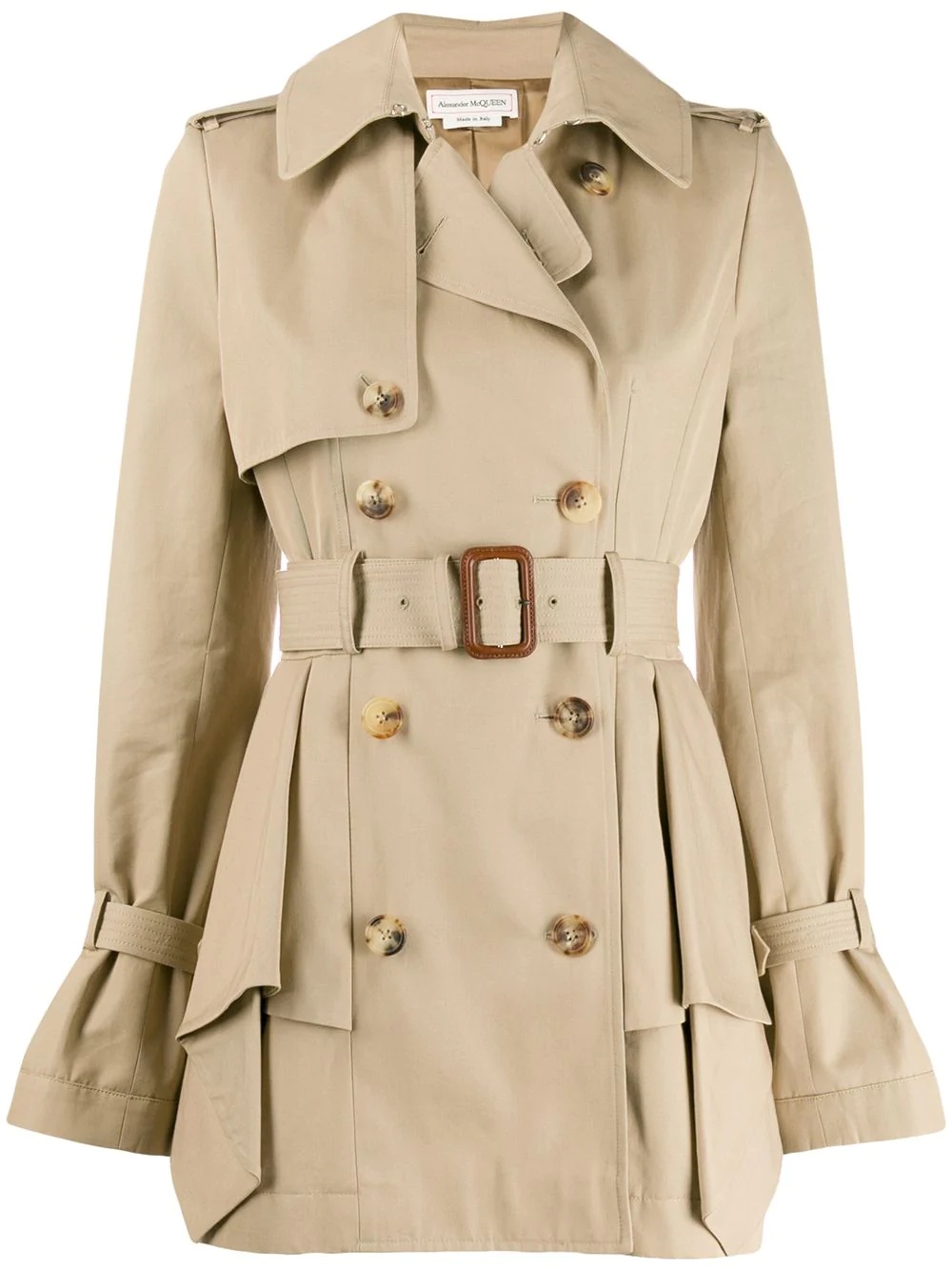 ruffle detail trench coat - 1