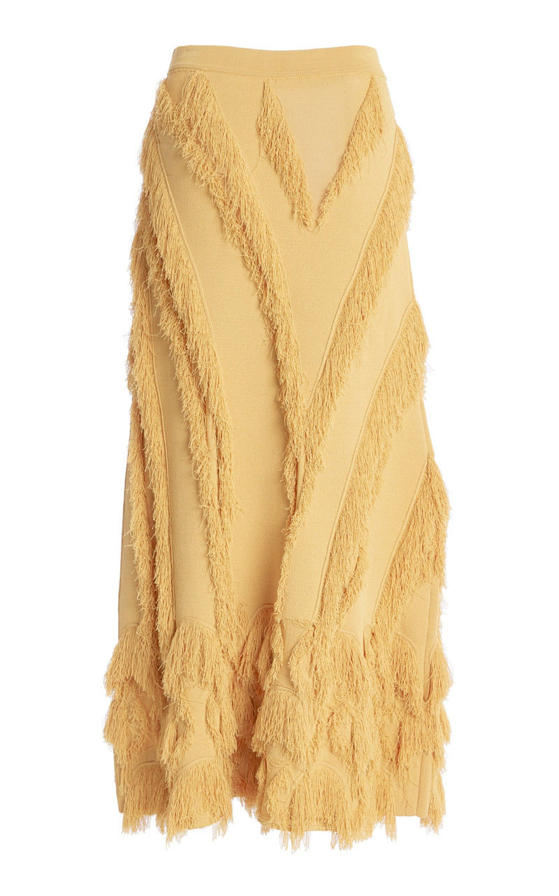ULLA JOHNSON Astrid Knit Maxi Skirt yellow outlook