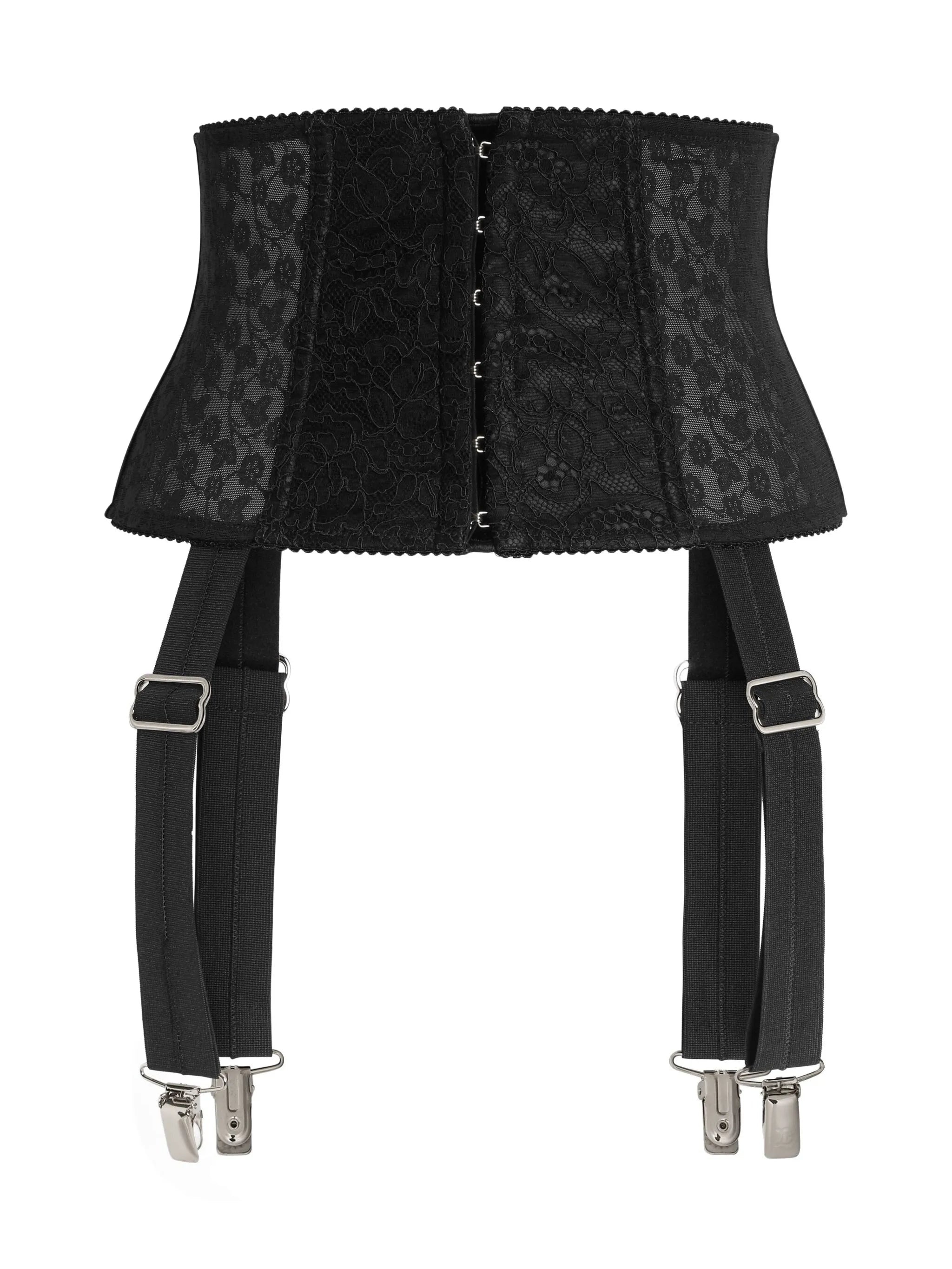Lace-appliqué Suspender Belt - 2