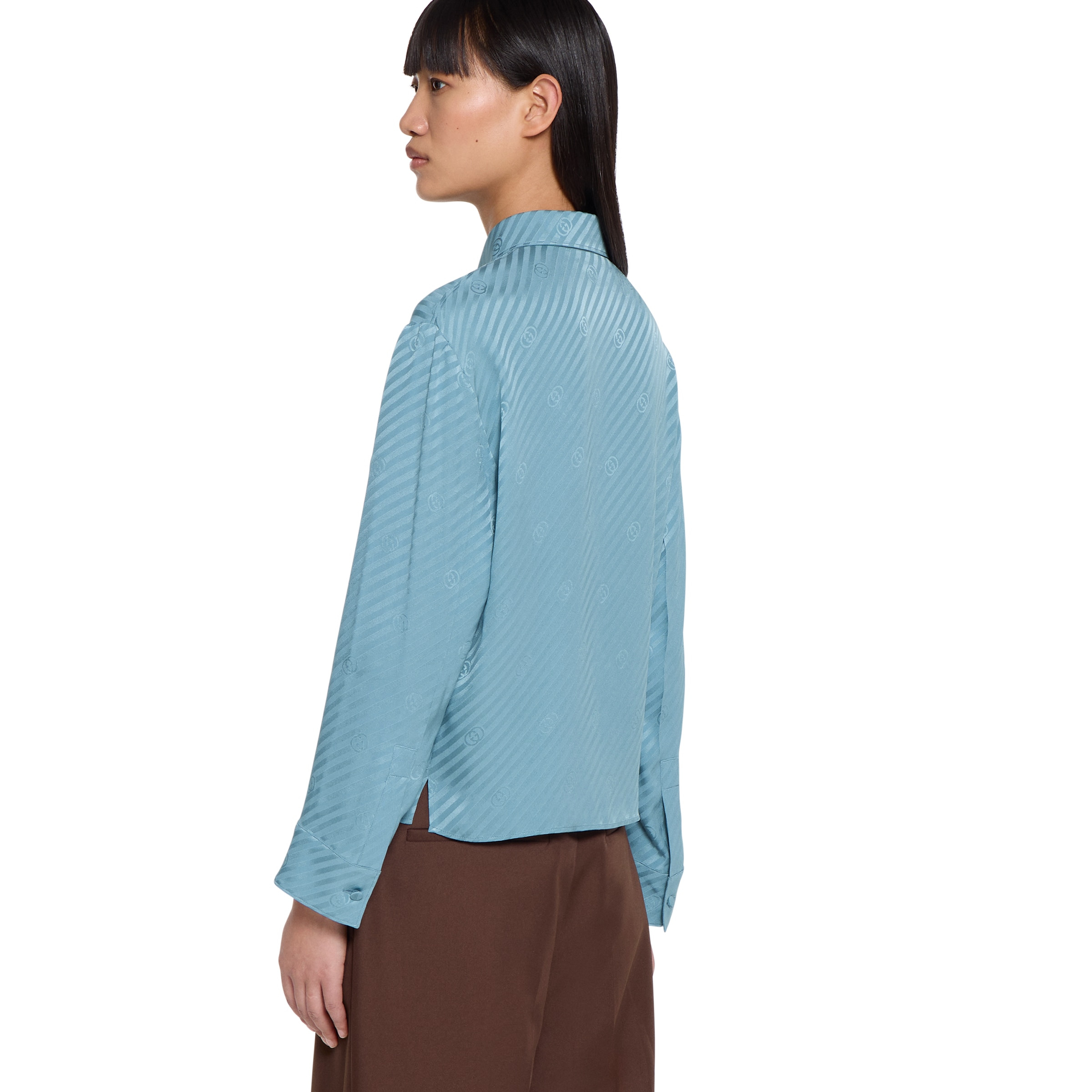 Interlocking GG silk jacquard shirt - 4