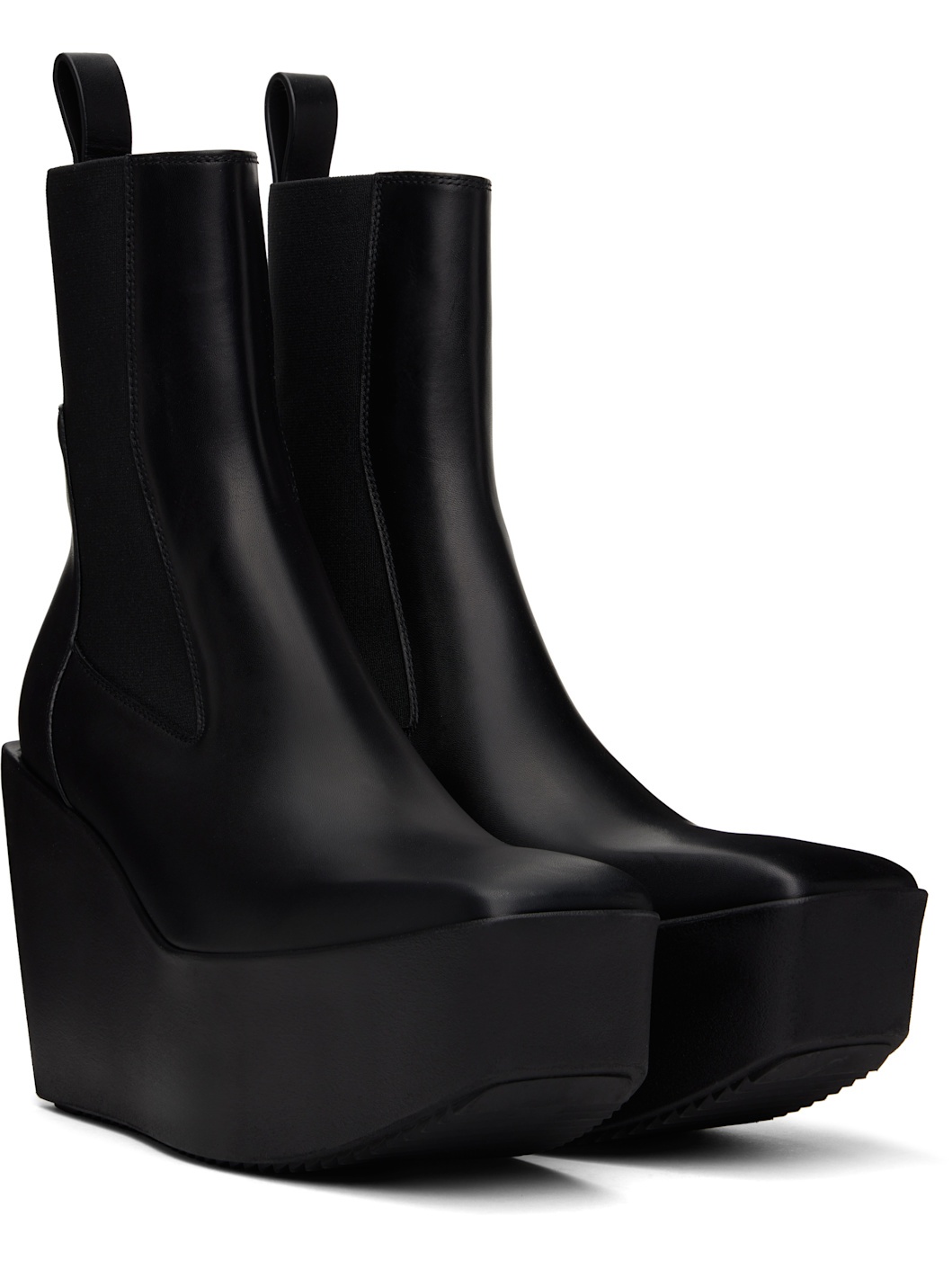 Black Hollywood Sliver Platform Beatle Boots - 4
