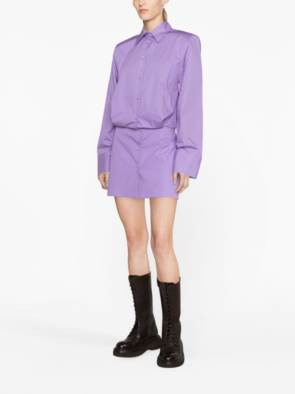 structured cotton shirt dress - 4