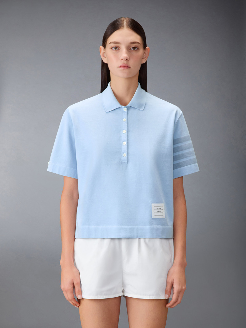 Thom Browne OVERDYED 4-BAR JERSEY POLO outlook