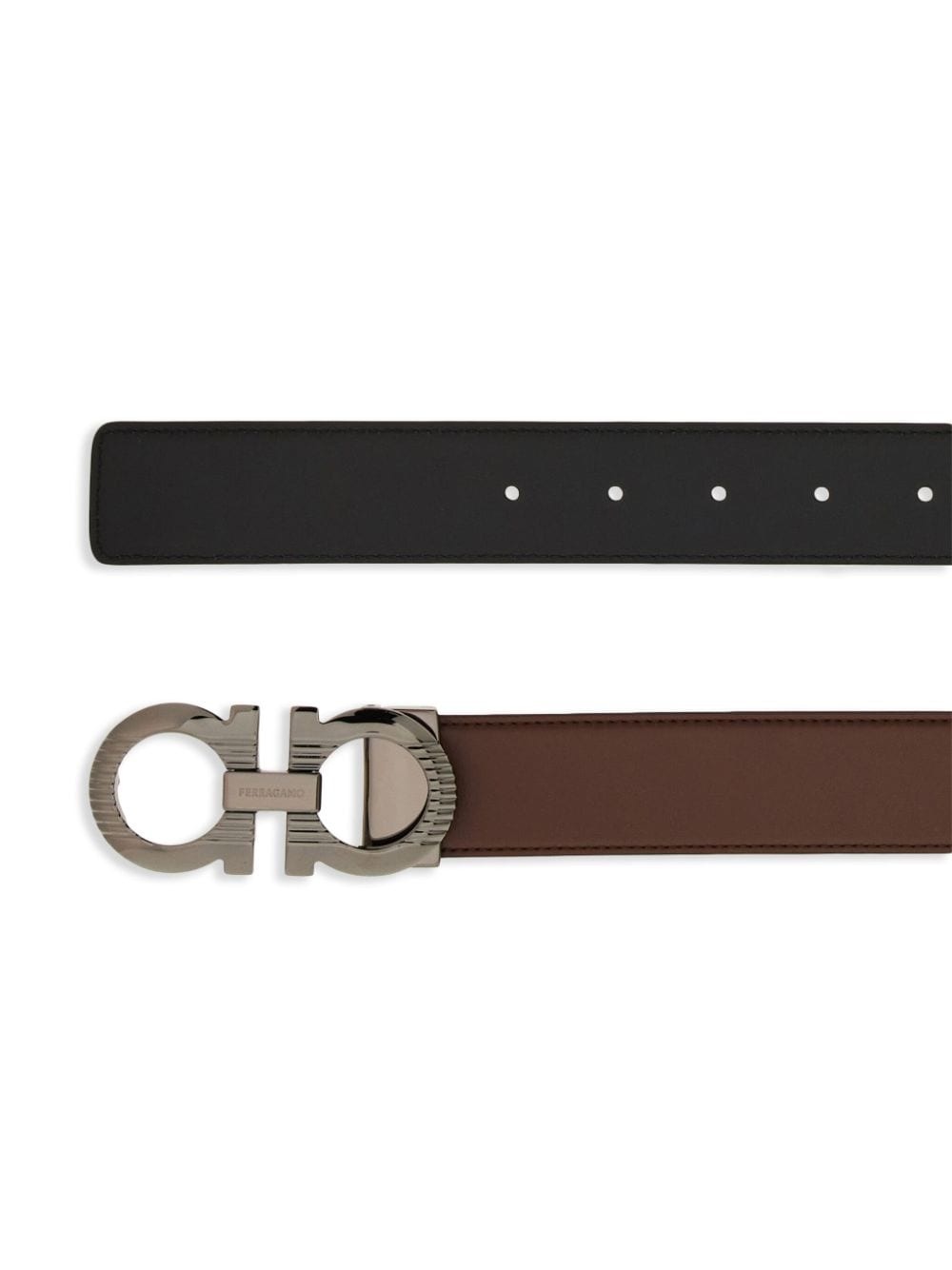Gancini-buckle reversible leather belt - 2