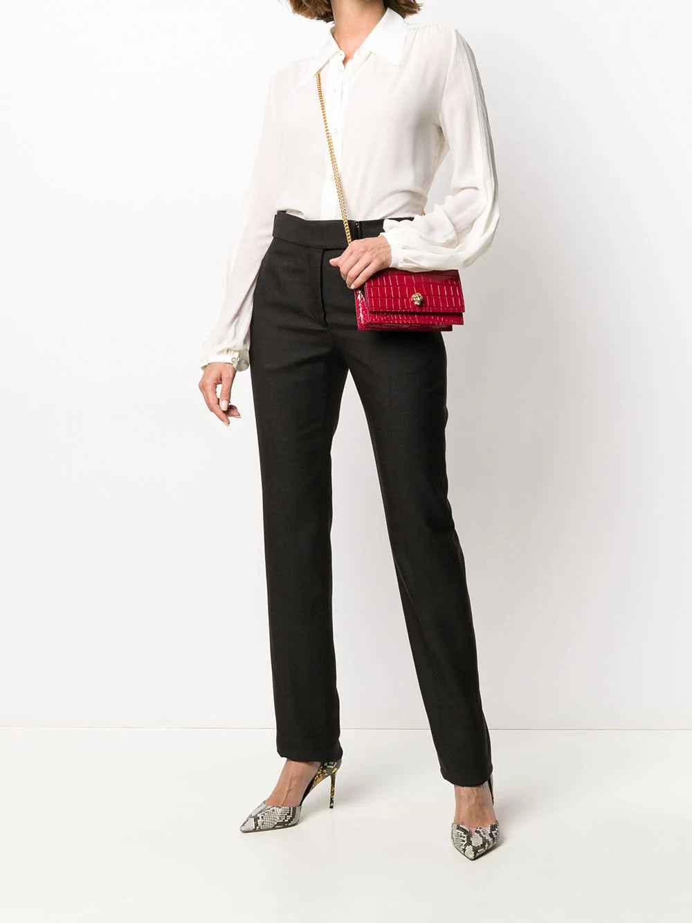 belted slim tailored trousers - 2