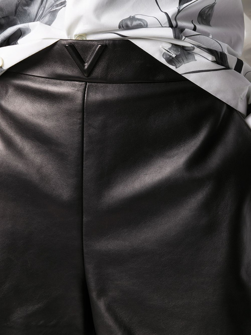 high-waist leather shorts 5