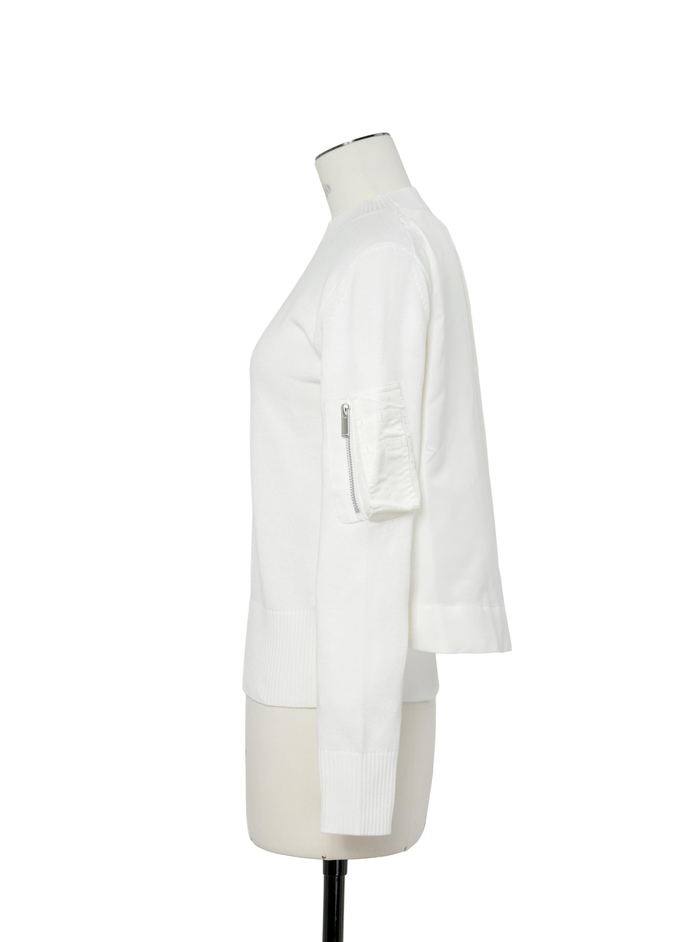 Nylon Twill x Cotton Knit Pullover - 2
