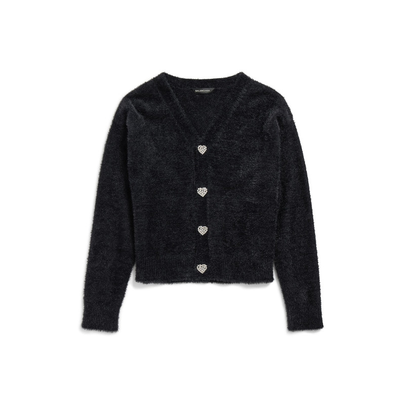 Women's Fluffy Cardigan in Black 1
