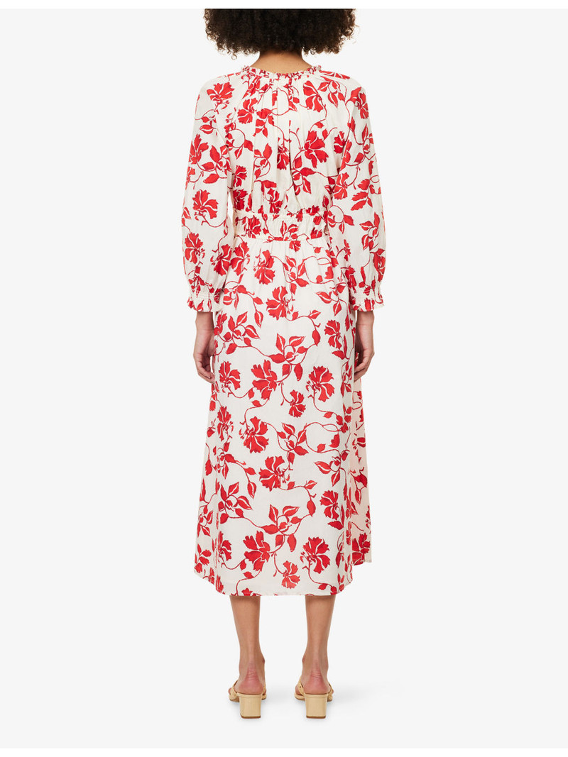 Matia Floral-Print Cotton Midi Dress 4
