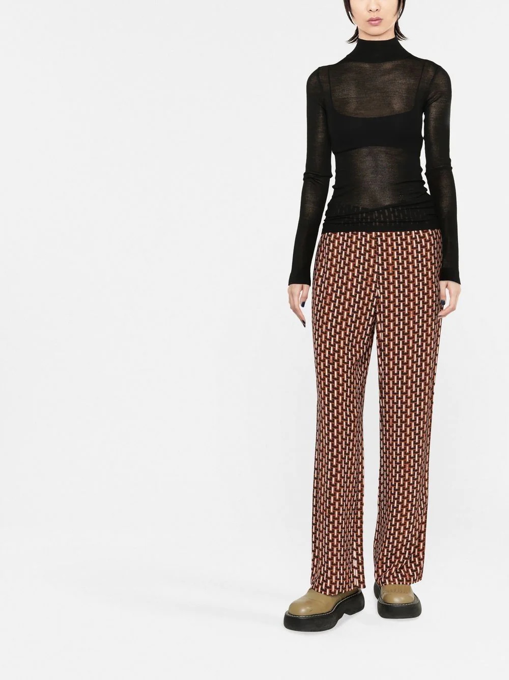 semi-sheer merino knit top - 2