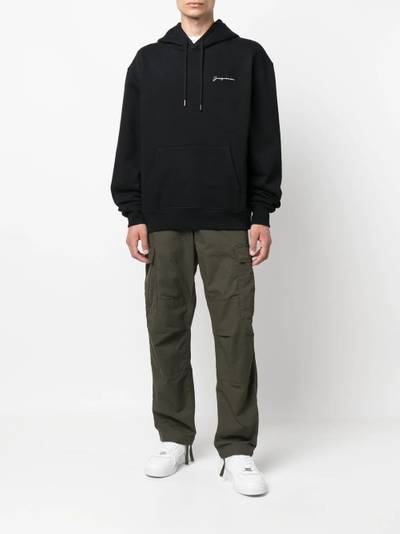 JACQUEMUS embroidered-logo detail hoodie outlook