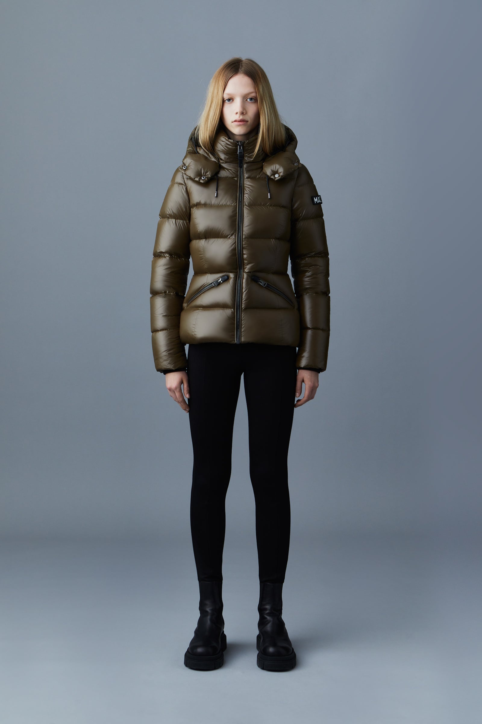 MADALYN lustrous light down jacket with hood for ladies - 2
