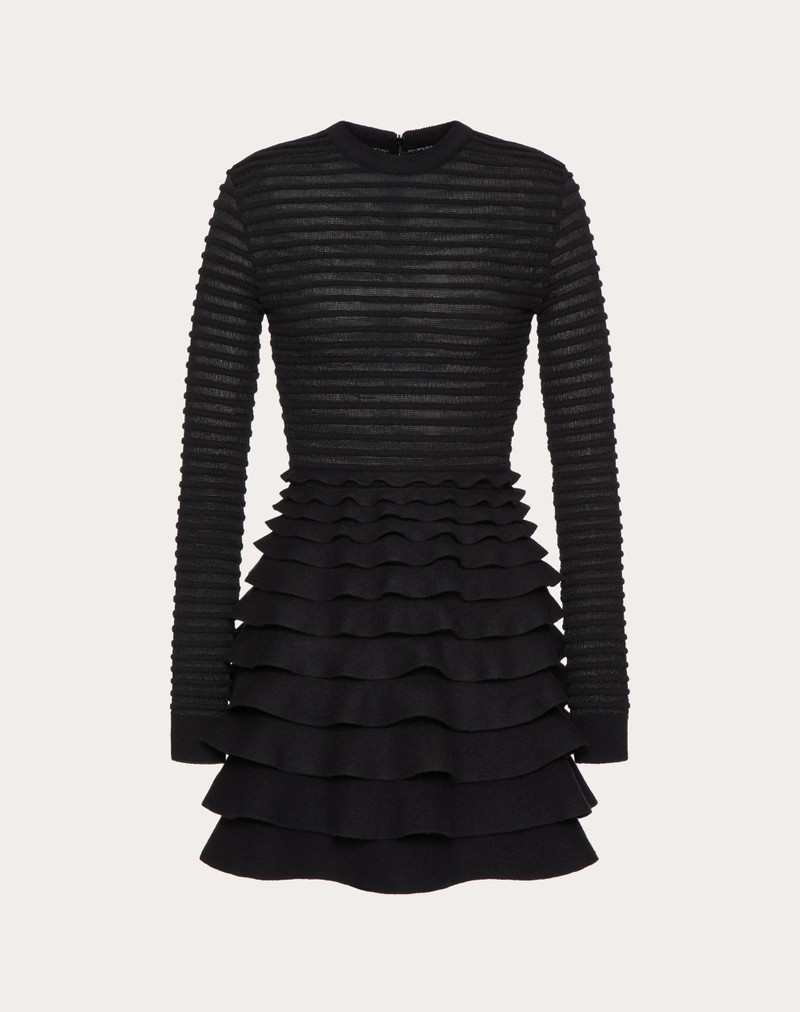 SHORT VISCOSE AND WOOL DRESS 1
